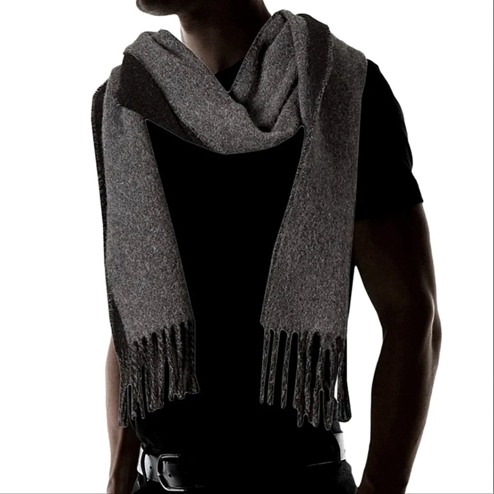 Wool Fringe Reversible Scarf City Classic Cozy Gift Preppy Travel Unisex Winter